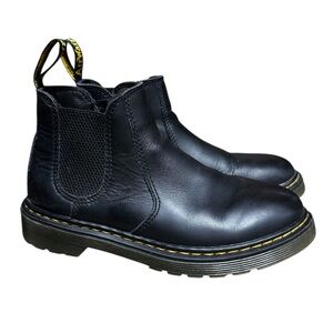 Dr Martens Black Junior 2976 Softy T Leather Chelsea Boots Size 3 Zip Up Ankle